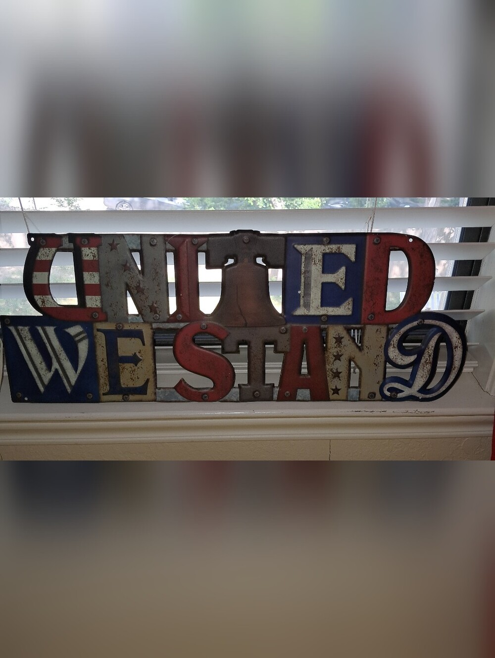 Rustic Americana 'USA' Metal Wall Art - Red, Blue, Brown